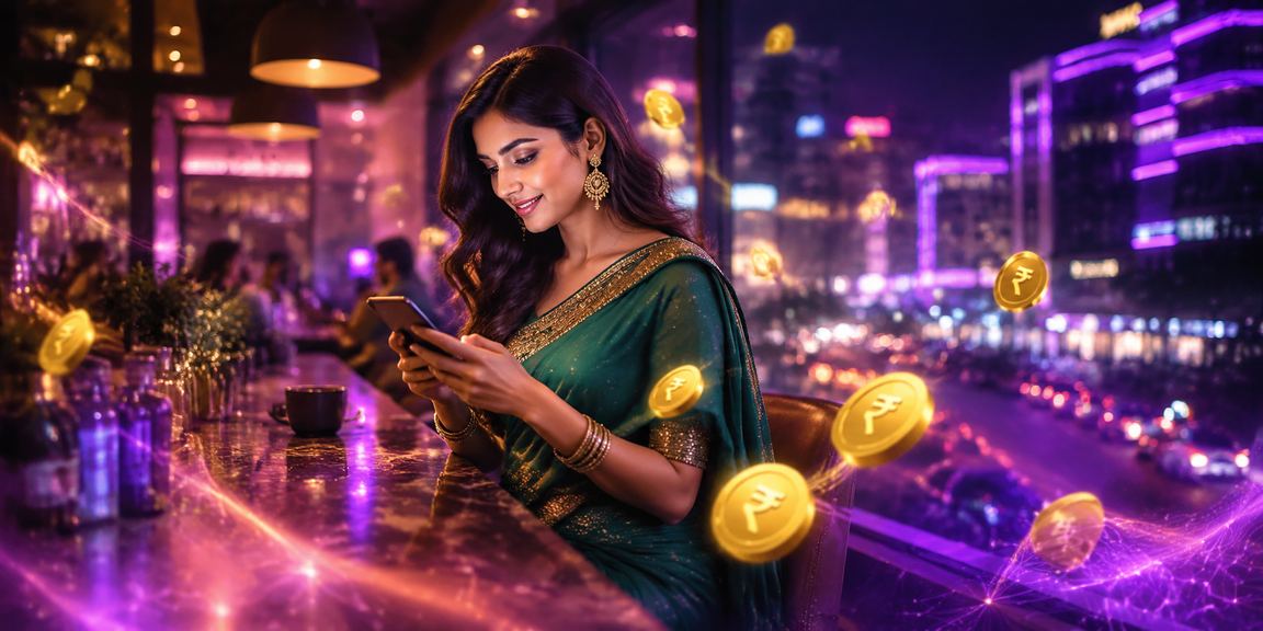 Closeup of casino chips on gaming table with dark background